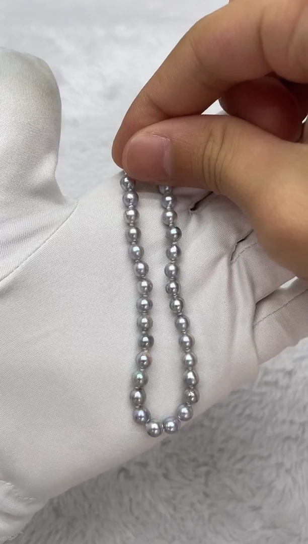 银S925镶嵌手链海水珍珠AK真多麻5-5.5mm