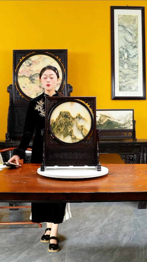 石材天然大理石画摆件