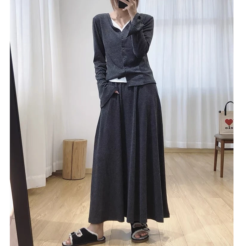 秋季气质套装修身显瘦长袖上衣女秋季裙子两件套