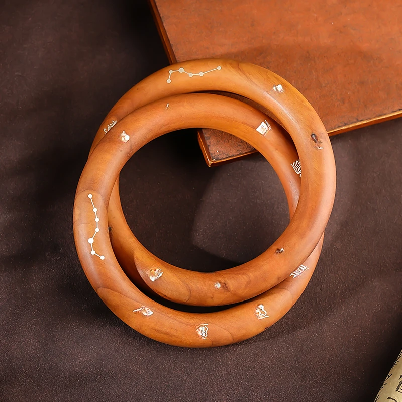 雷 枣木乾坤圈把件-542873