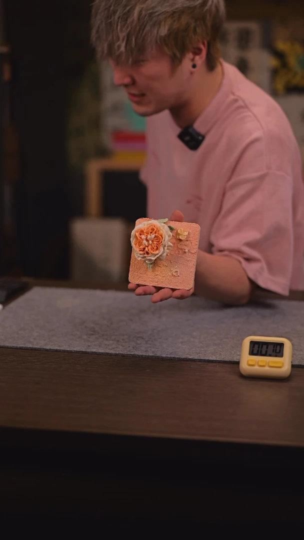 【闪购商品】书法553 牡丹 正方形 冰箱贴