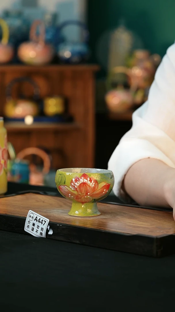 杯手绘心瓷陶瓷浮力微瑕