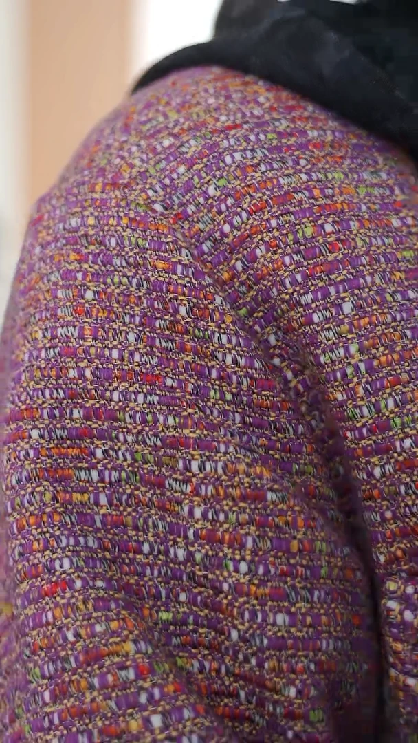 棉1.5米MOESSMER 棉交织面料粉色小香风粗花呢布料 宽148CM