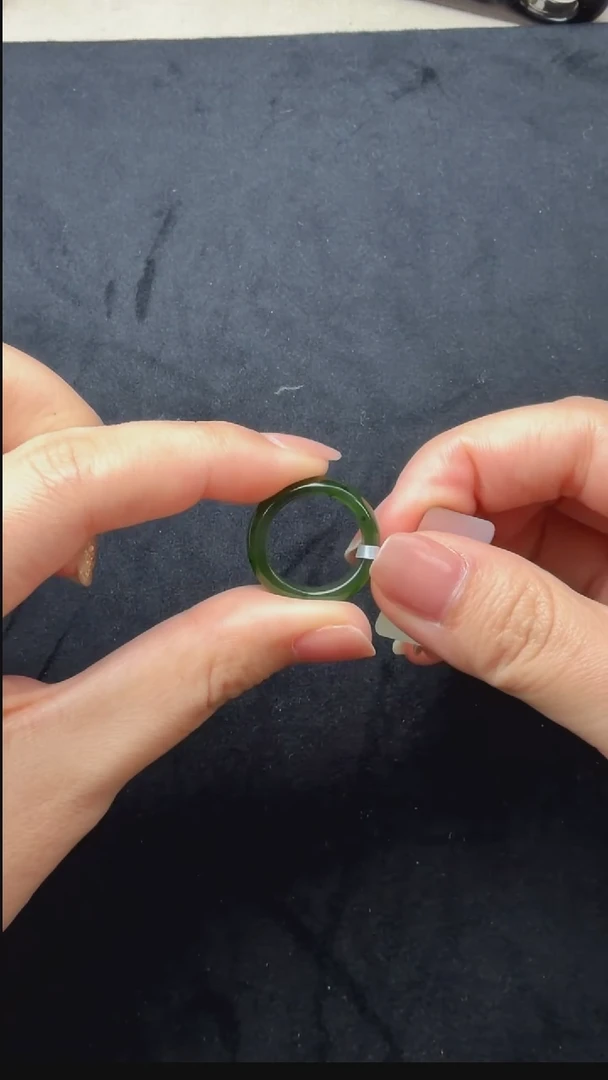 颈饰未镶嵌和田玉001-碧玉戒指-16.7mm-N0210-1223