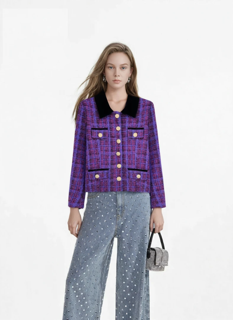 【COCO LESLEY】新款显瘦减龄短款时尚小香风外套法式甜美百搭秋冬