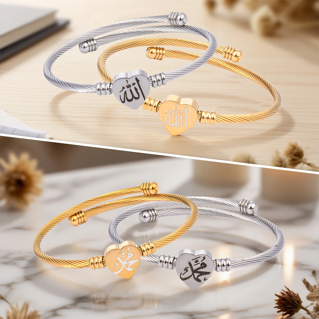 不锈钢手镯 简约爱心饰品可调节古风气质时尚民族手环独特风格