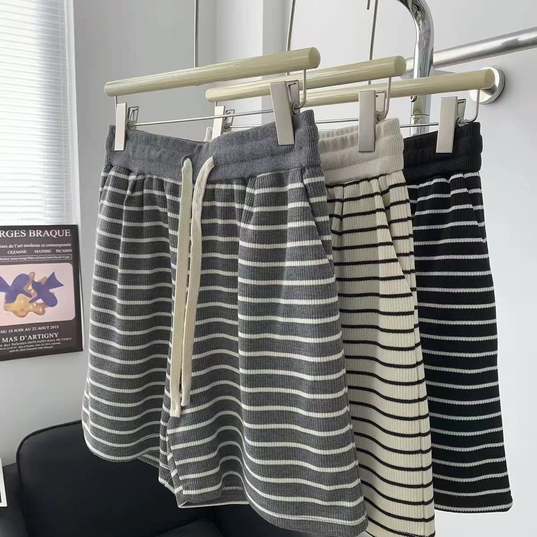 现货2025亲子夏季新款女童条纹短裤休闲3222