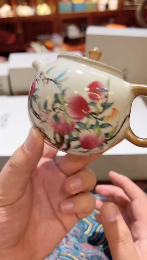 普粉桃盖碗茶具茶具