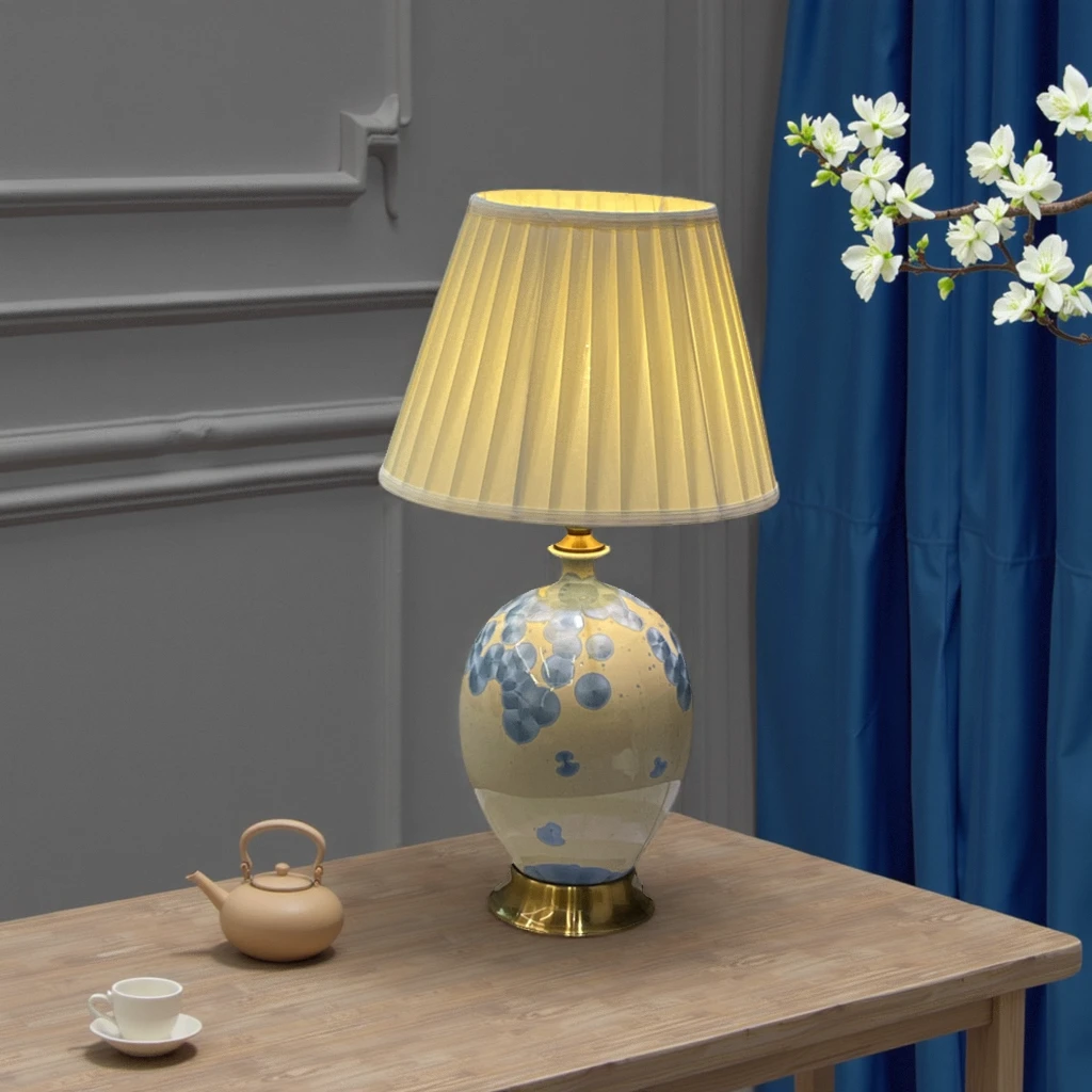 新中式陶瓷台灯温馨床头灯轻奢客厅装饰灯复古禅意设计
