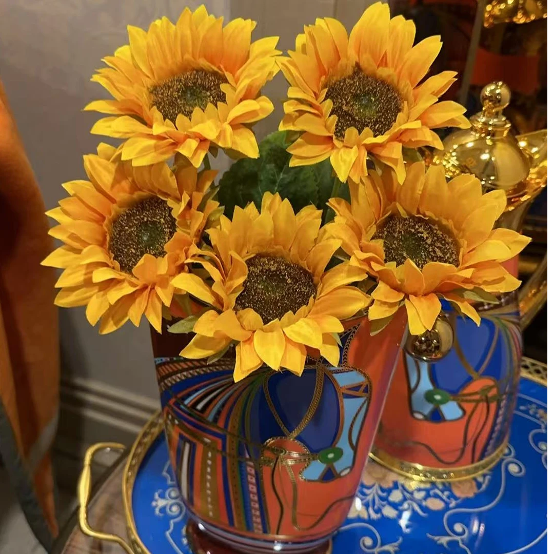 仿真向日葵仿真花家居客厅摆件婚庆花艺装饰道具假花摆件