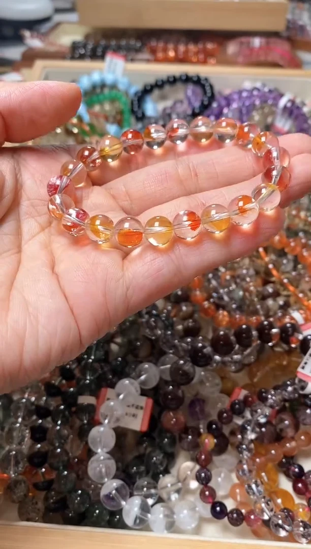 未镶嵌手链水晶锦鲤胶花,8.5