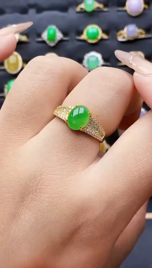 银S925镶嵌戒指翡翠2058