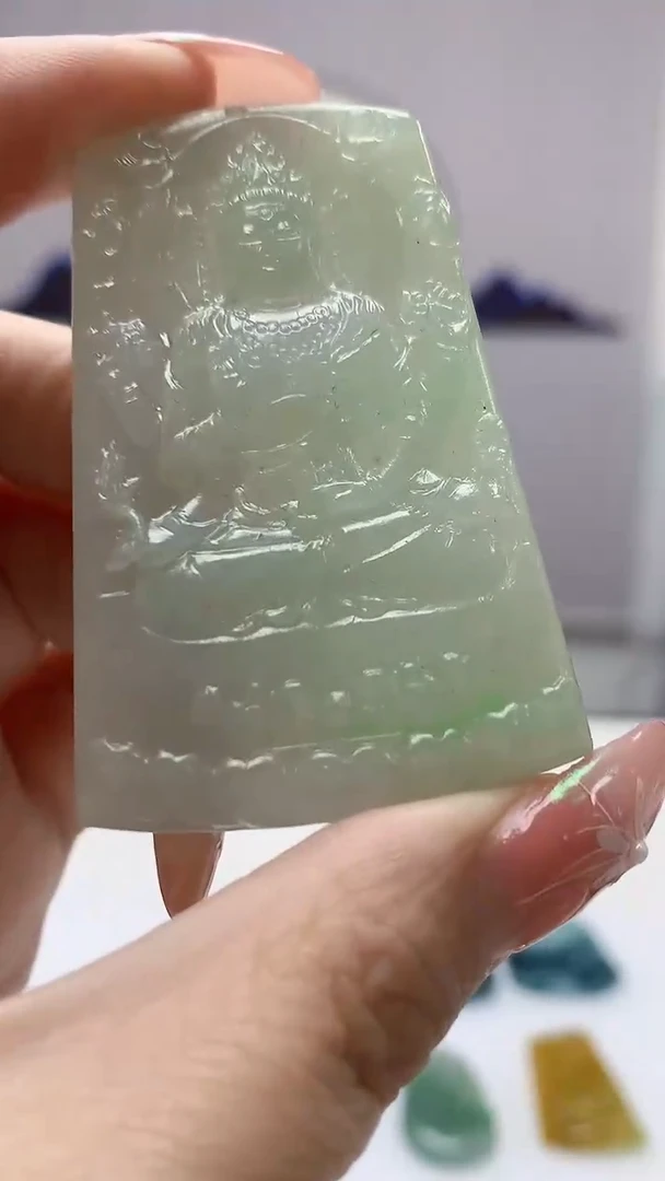 【闪购商品】定制翡翠未镶嵌3916DD-毛货挂件112