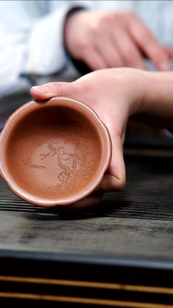 【闪购商品】紫砂茶壶05-金降坡山水五运杯80cc