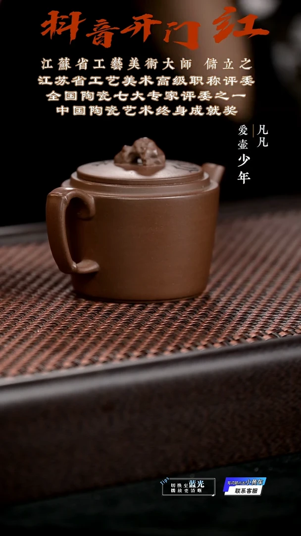 茶壶紫砂凡凡会客厅 紫砂壶29 太湖石紫泥130cc