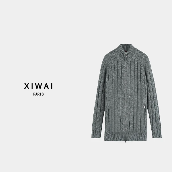 高级男装 秋冬新品24s男士羊绒毛衣拉链针织保暖时尚休闲百搭 114