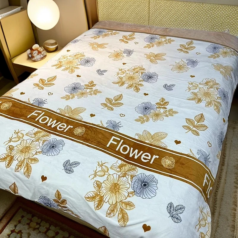 老姚家纺2*2.3 金色枫叶三层加厚被子高档被子 大床夹棉轻奢