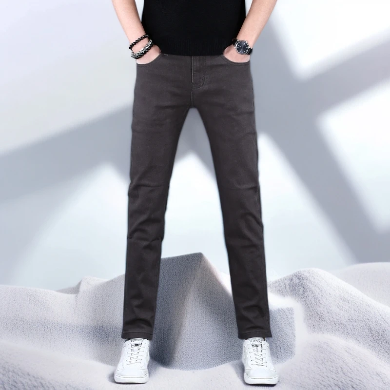 宾斯洛特时尚牛仔裤男款秋冬新款修身小脚新款弹力休闲爆款长裤子