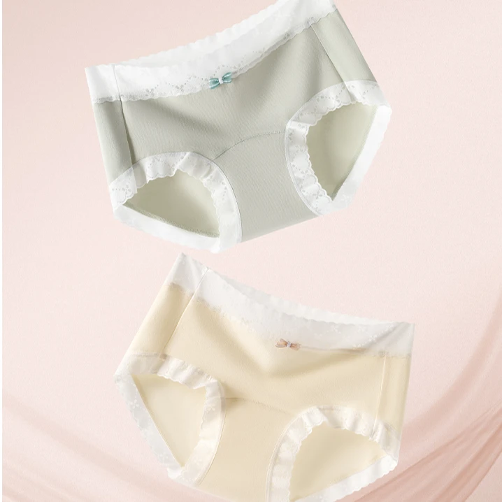 四件装舒适纯棉三角内裤夏季女士薄款简约无痕中腰裸感高弹大码