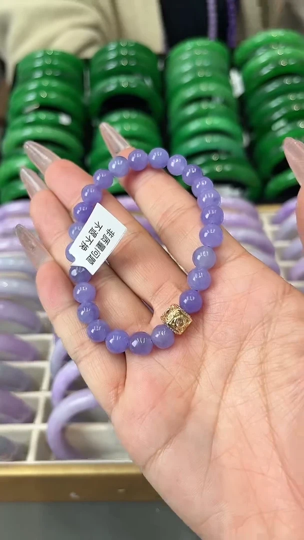 【闪购商品】砖雕闪4 冰紫罗兰手串