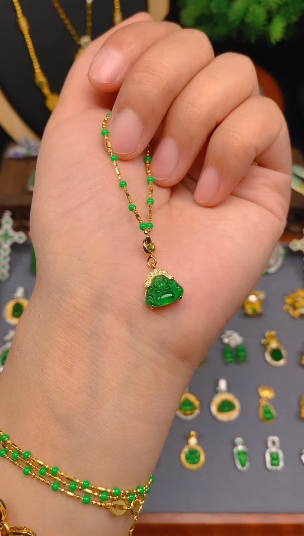 【闪购商品】翡翠吊坠(不含链)银S925镶嵌佛公万能扣