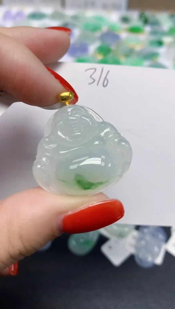 颈饰18K金镶嵌翡翠天然缅甸翡翠A货翡翠百元以上9元证书费自理