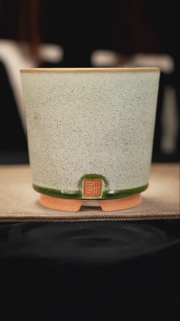 10-26-306花盆口径10.5高墨斗素盆