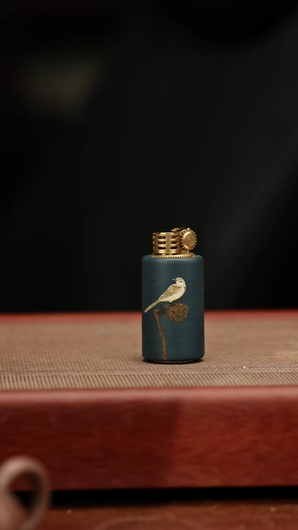 茶壶紫砂紫砂杂件泥绘翠鸟