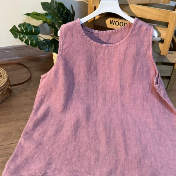 【云目悠悠】春夏季汉麻时尚百搭女士无袖背心-2025115