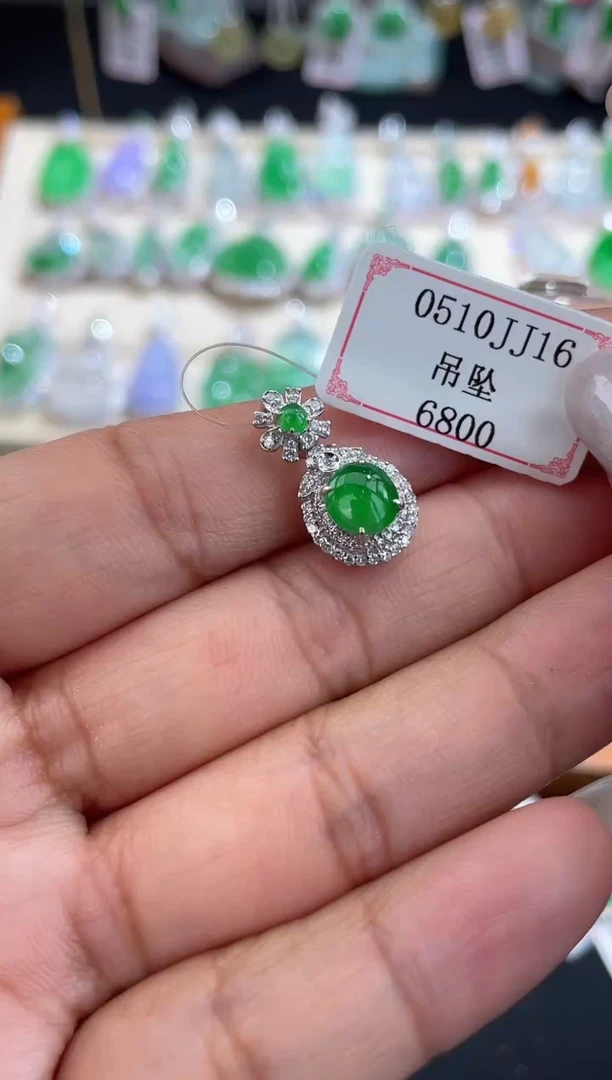 翡翠挂件18K金镶嵌0510JJ16