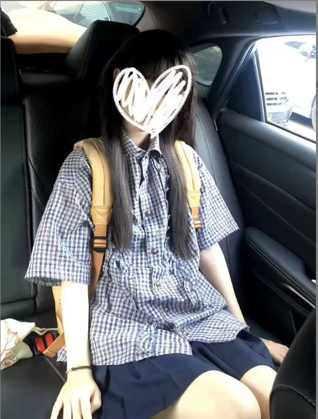 5882子短袖衬衫胖MM夏季新款复古格纹木耳边宽松衬衫