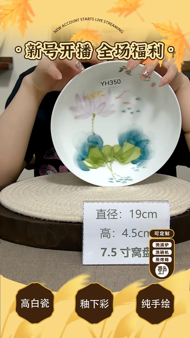 碗景德镇手绘釉下彩陶瓷餐具