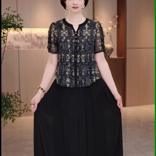 夏季新款大码女装连衣裙遮肉显瘦加肥加大款显瘦高级感时尚简约