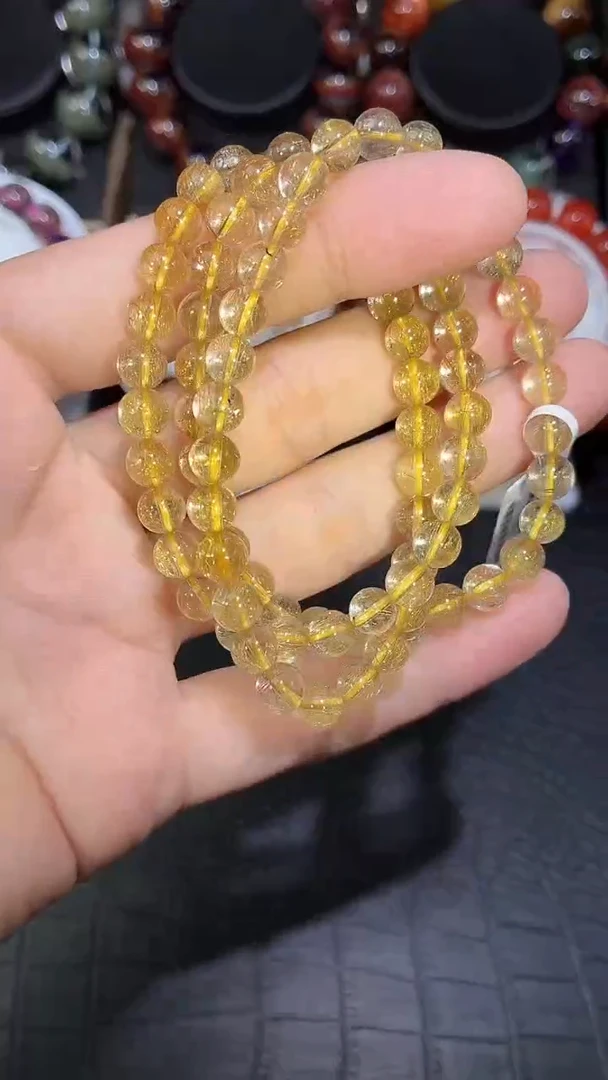 未镶嵌手链水晶金发晶多圈手链A6