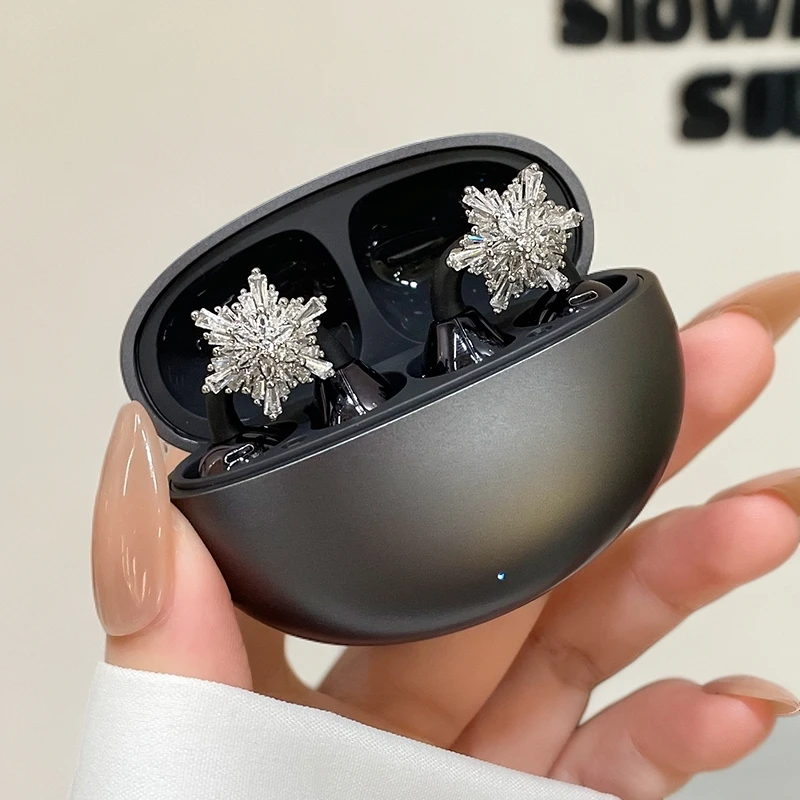 挂耳式蓝牙耳机2025新款降噪钻扣镶钻长续航运动舒适百搭时尚女款