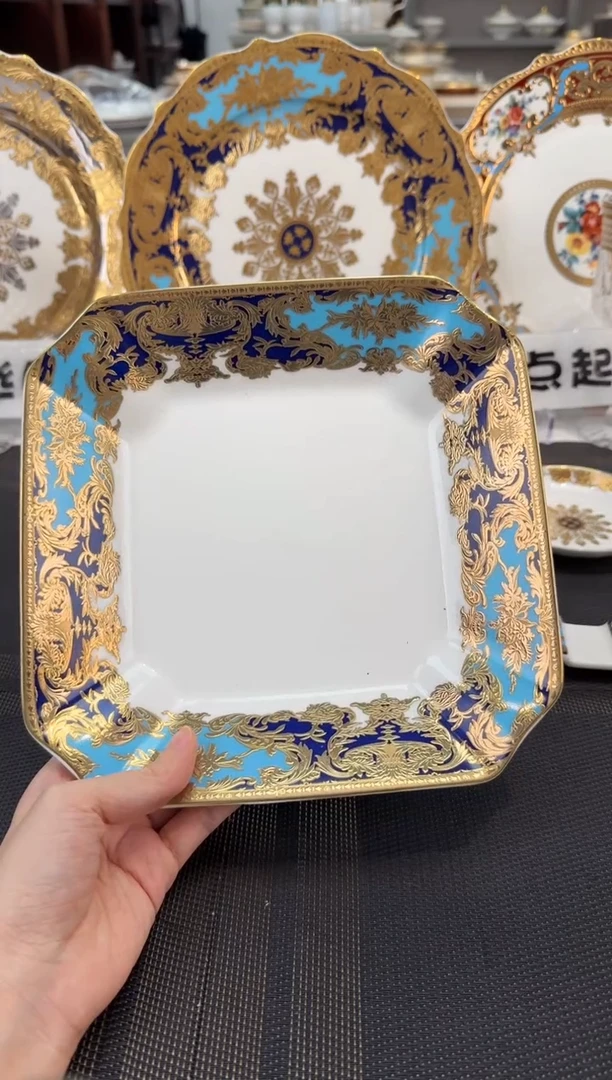 瓷片8英寸方形菜盘 1个