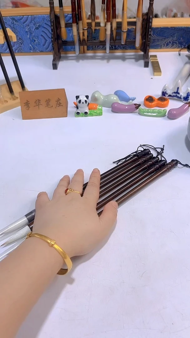 实木兼毫毛笔5支
