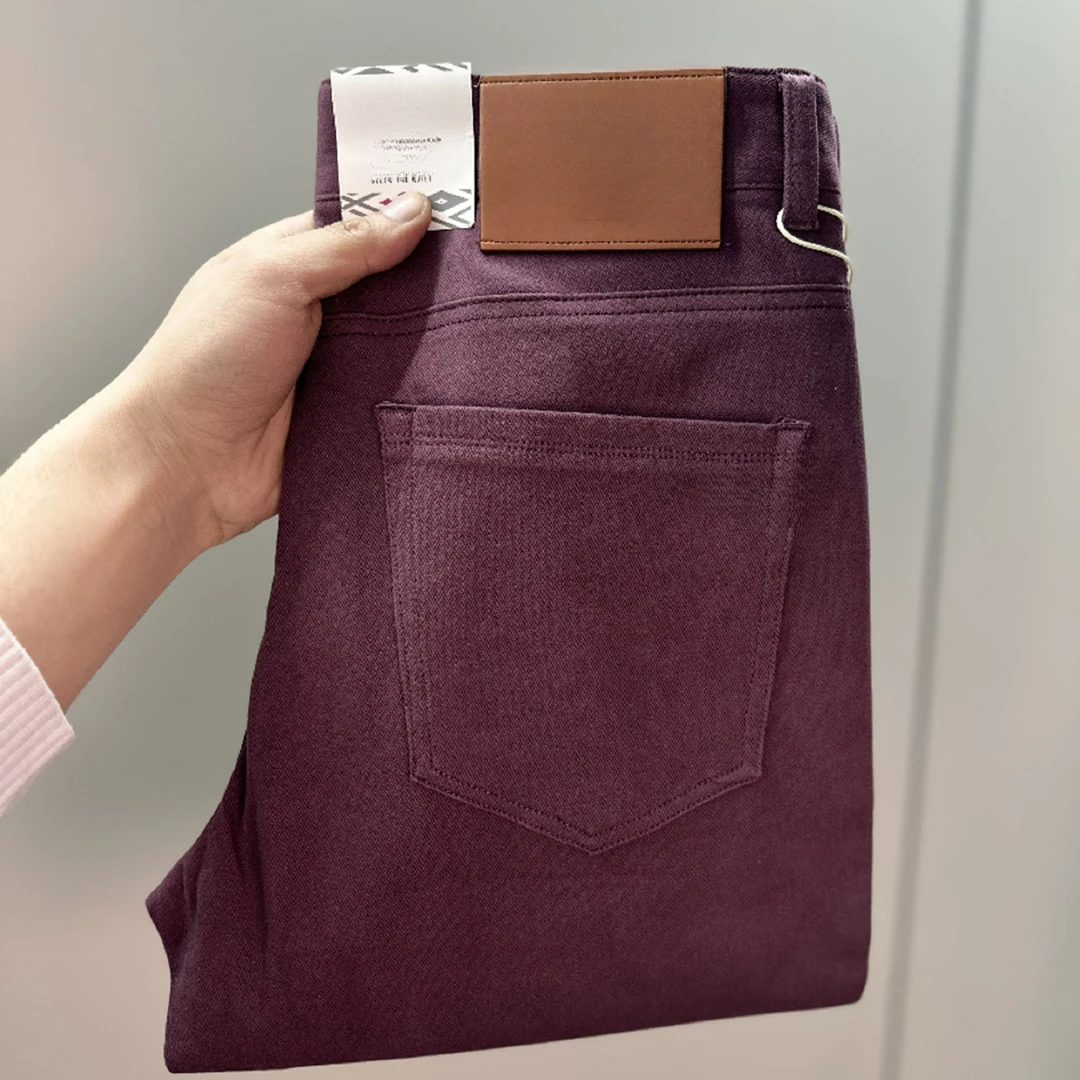 纯棉裤子秋冬新款牛仔裤修身小直筒潮牌男装牛仔休闲长裤子