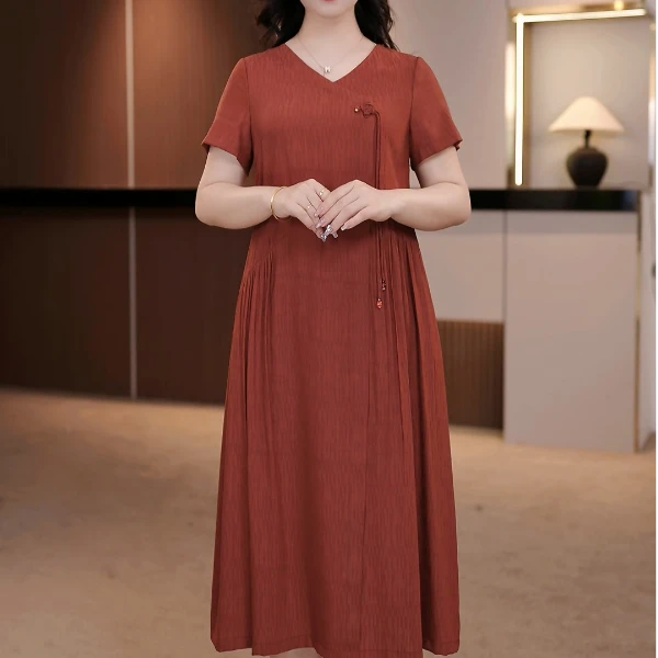 夏季新款大码女装连衣裙遮肉显瘦加肥加大收腰 FY-707