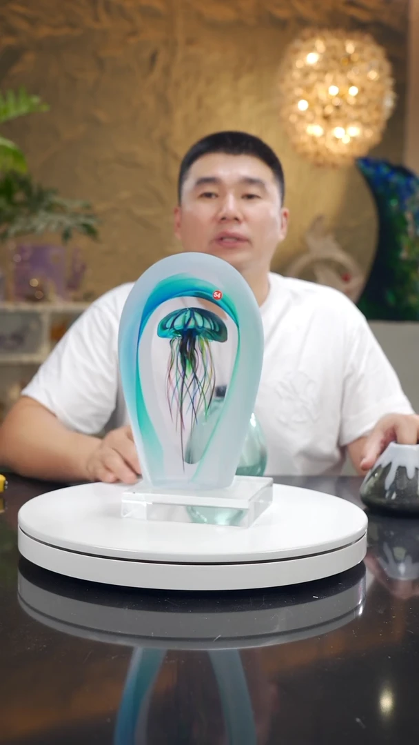 摆件孔**子设计款蓝色水母摆件54号