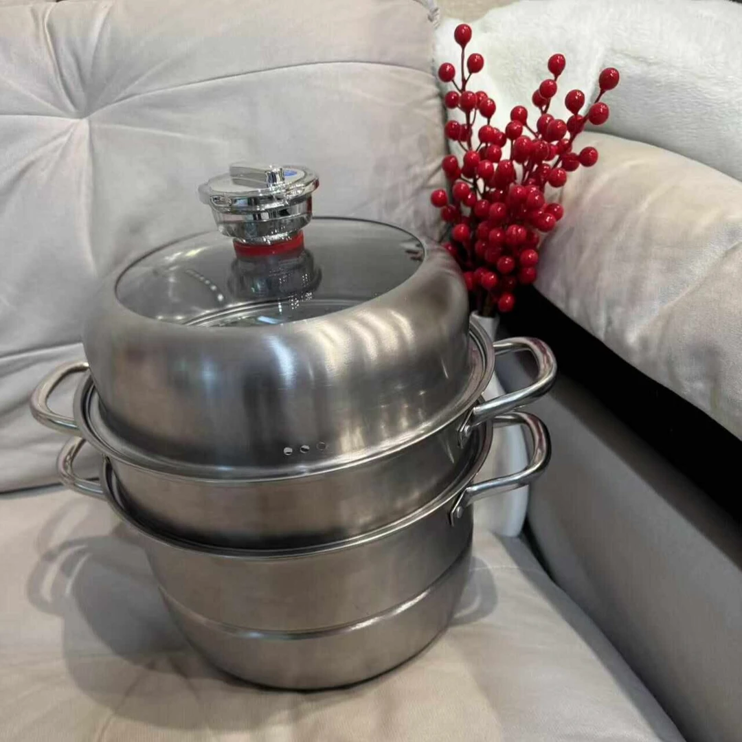 定时三层蒸锅 不锈钢加厚汤锅多层大容量双层电磁炉通用 SD