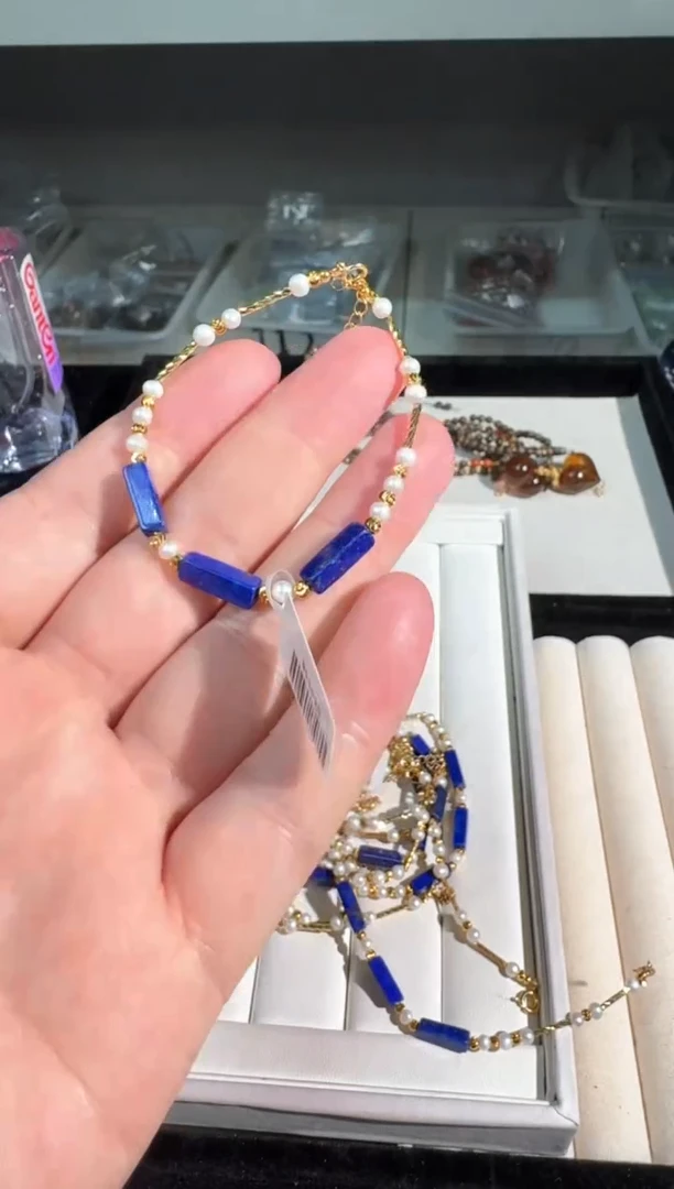 水晶手链未镶嵌U030珍朱青近方块款