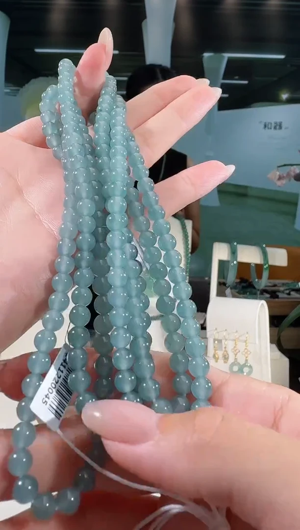 翡翠未镶嵌项链长串多样性发一