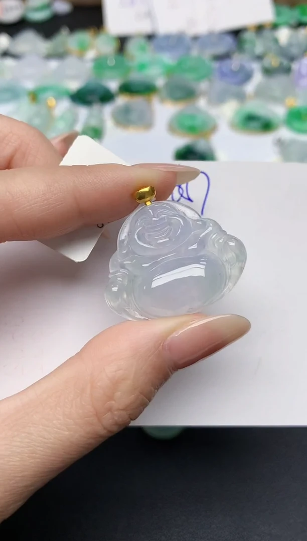 颈饰18K金镶嵌翡翠天然缅甸A货翡翠百元以上9元证书费自理