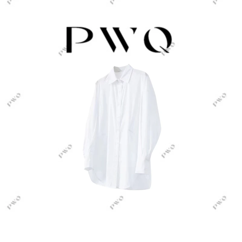 【解构】衬衫斜切线长袖下摆弧度5091