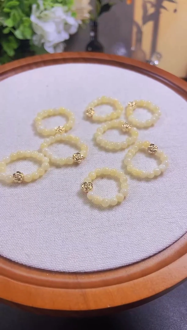 水晶戒指未镶嵌黄龙玉玫瑰