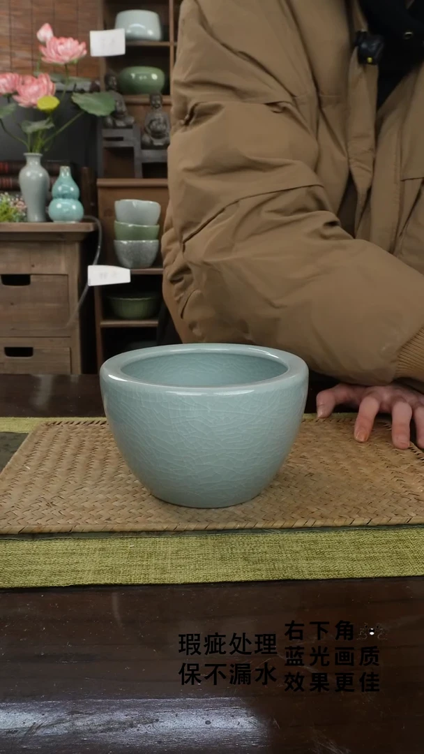 陶瓷苹果厚边茶渣缸B-14（直径）次品保不漏水外观不完美