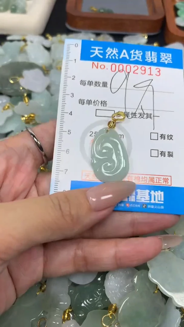 翡翠未镶嵌颈饰净货挂件-2913