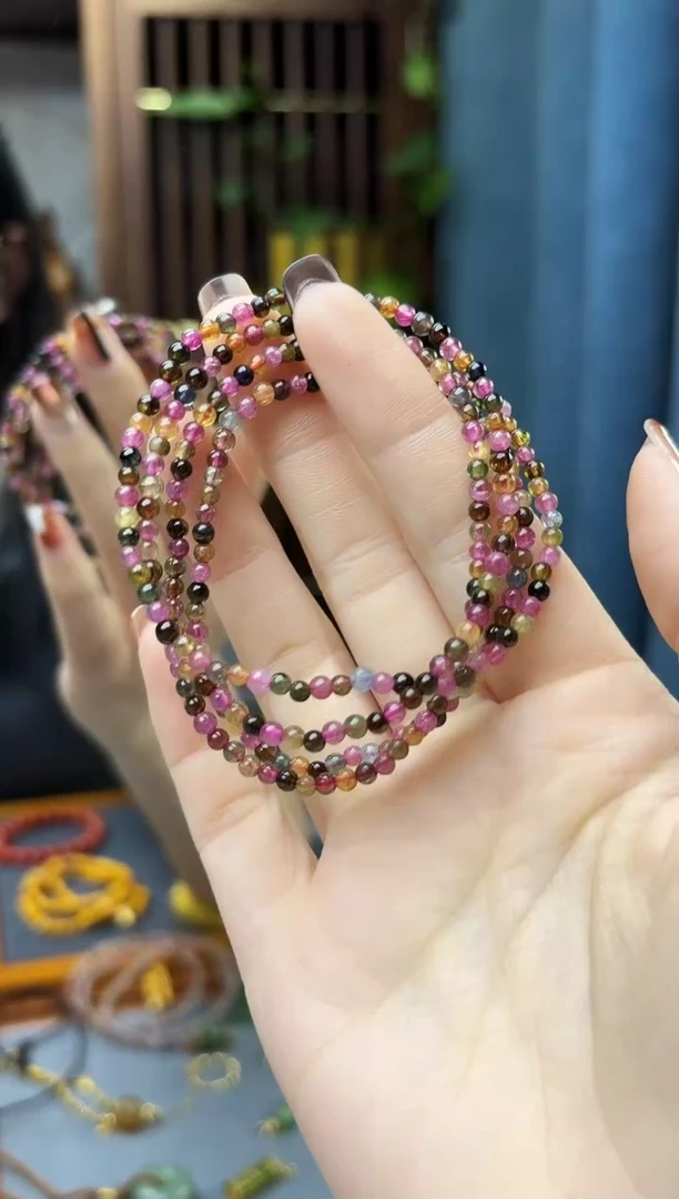 未镶嵌长串碧玺碧玺小米珠长串ZD