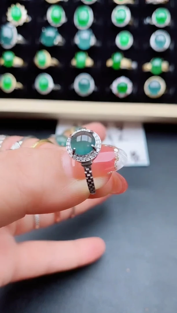 【闪购商品】翡翠戒指银S925镶嵌1111